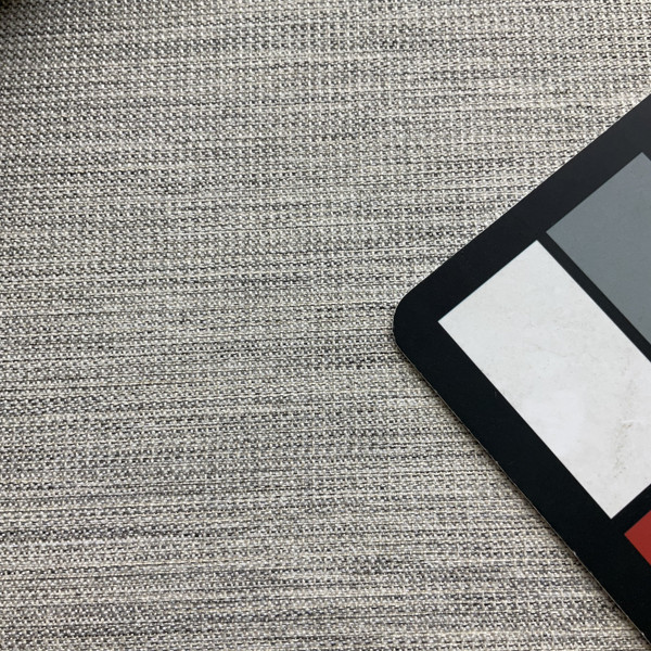 Hester in Biscuit | Upholstery Fabric | Striated Grey on Ivory | 100% Polyester | Medium Weight | Nassimi | 54" Wide | By the Yard