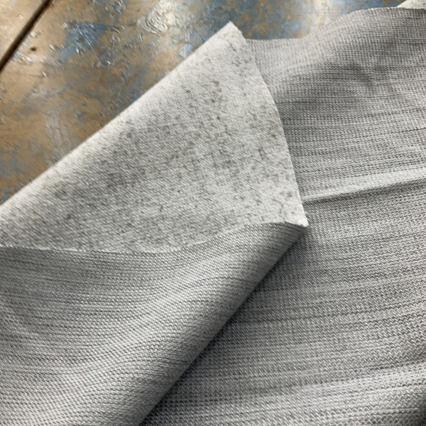 Hester in Moonmist | Upholstery Fabric | Striated Black on Light Grey | 100% Polyester | Medium Weight | Nassimi | 54" Wide | By the Yard