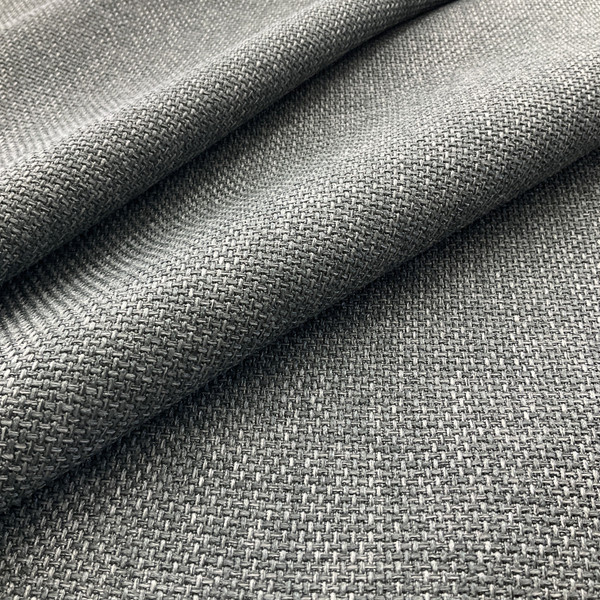 Hudson in Bluestone | Upholstery Fabric | Basketweave | Dark Grey | 100% Polyester | Medium Weight | Nassimi | 54" Wide | By the Yard