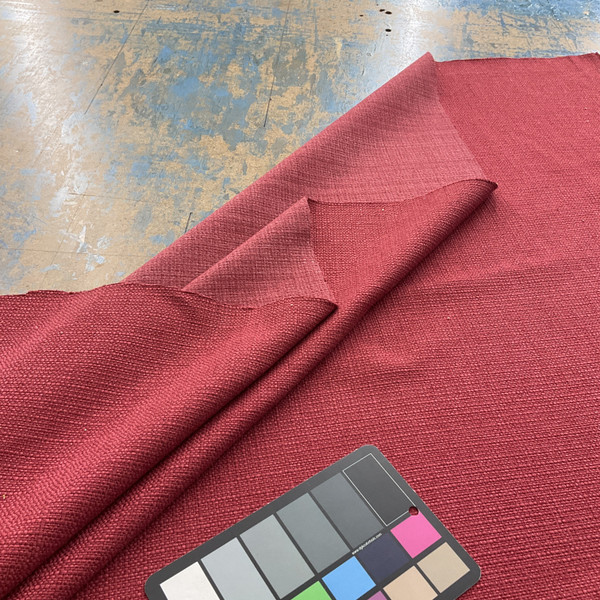 Ludlow in Ruby | Upholstery Fabric | Slub Basketweave | Dark Red | 100% Polyester | Heavy Weight | Nassimi | 54" Wide | By the Yard