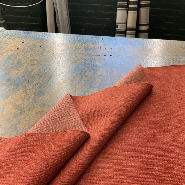 Ludlow in Russet | Upholstery Fabric | Slub Basketweave | Dark Orange | 100% Polyester | Heavy Weight | Nassimi | 54" Wide | By the Yard