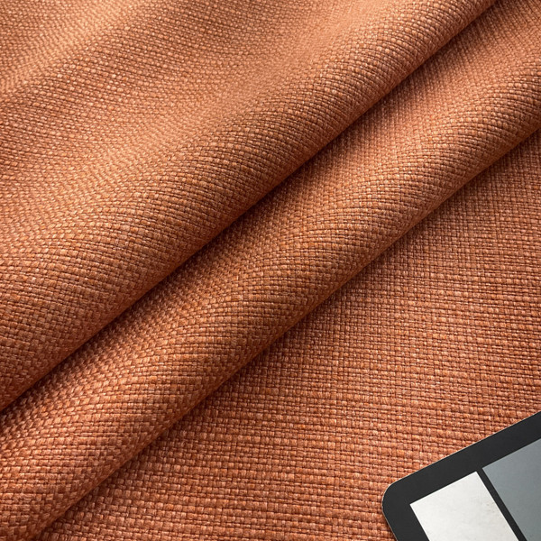 Ludlow in Tangelo | Upholstery Fabric | Slub Basketweave | Orange | 100% Polyester | Heavy Weight | Nassimi | 54" Wide | By the Yard