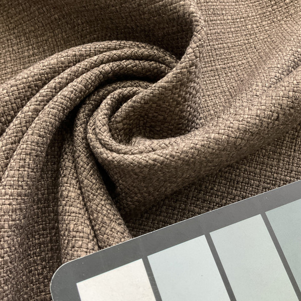Ludlow in Walnut | Upholstery Fabric | Slub Basketweave | Brown | 100% Polyester | Heavy Weight | Nassimi | 54" Wide | By the Yard