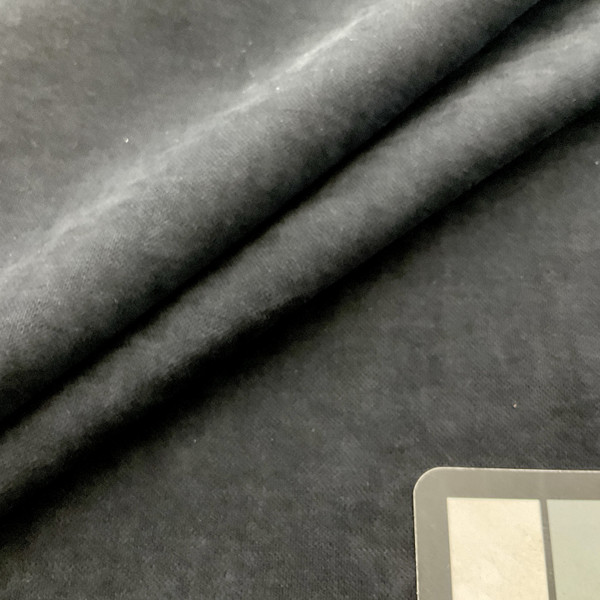 Walker in Raven | Upholstery Fabric | Black Microfiber | 100% Polyester | Medium Weight | Nassimi Brand | 54" Wide | By the Yard