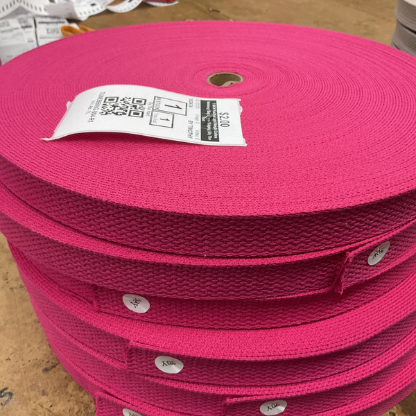 1 INCH Fuschia Light Weight Cotton Webbing / Bag Straps / Edging | By The Yard