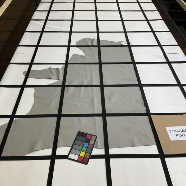 Matte Flat Gray | Smooth Leather Cowhide | 10 Square Feet | 3 Ounce / 1.2 mm