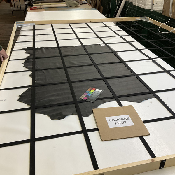 Mottled Black Light Grain | Leather Cowhide | 12 Square Feet | 3 Ounce / 1.1 mm