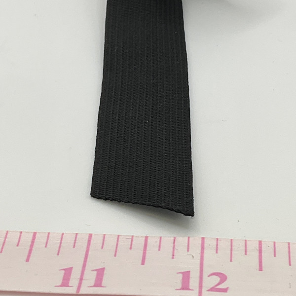 1" Black Braided Elastic | Waistbands / Garments | By the Yard
