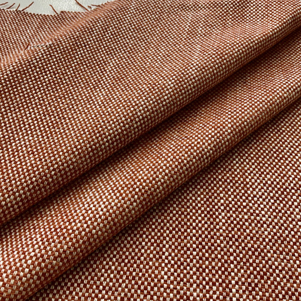 Dial in Saffron | Europatex Upholstery Fabric | Orange / White Checkered Basketweave | Heavyweight | 57" Wide | By the Yard