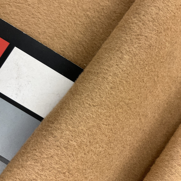 1 Yard Piece of Camel Tan Coating Wool | Wool / Poly Blend | Brushed Wool with Nice Sheen | 20oz | 60" Wide | DYE LOTS MAY VARY | COATWOOL-130-REM2