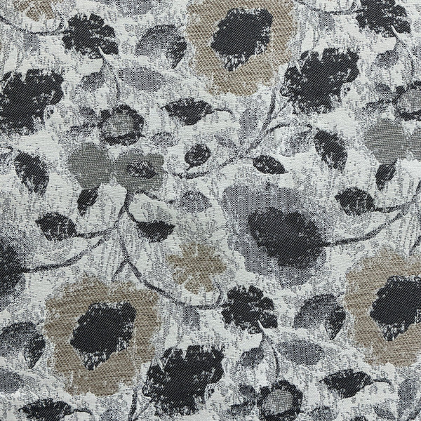Myla in Marble | Upholstery Fabric | Floral Jacquard in Black / Beige / White | Richloom | Heavyweight | 54" Wide | By the Yard
