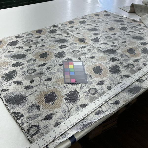 Myla in Marble | Upholstery Fabric | Floral Jacquard in Black / Beige / White | Richloom | Heavyweight | 54" Wide | By the Yard