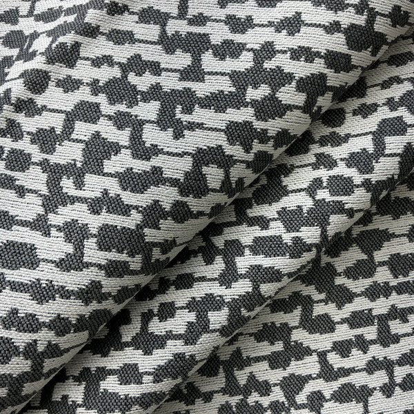 Alvas in Graphite | Upholstery Fabric | Abstract Design in Grey and White | Heavyweight | 54" Wide | By the Yard