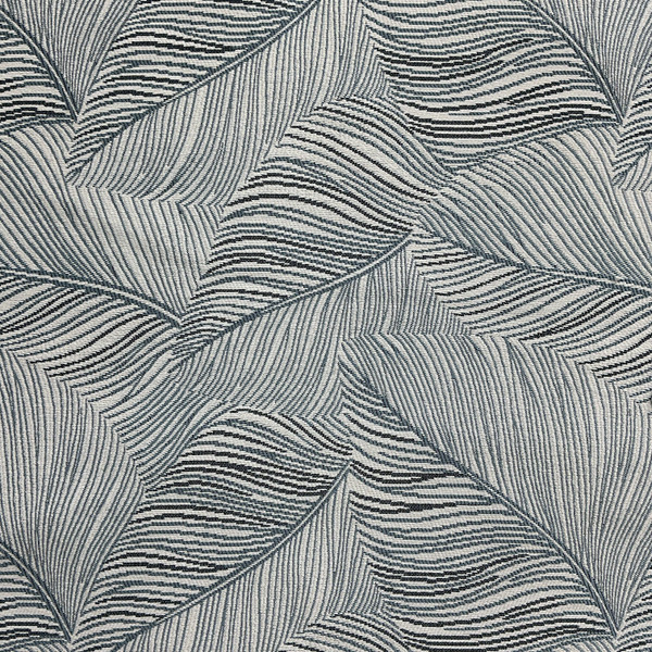 Richloom Fortress Clear Flutter in Cloud | Upholstery Fabric | Leaf Design in Blue and White | Heavyweight | 54" Wide | By the Yard