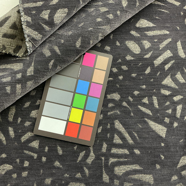 Abstract Design in Charcoal | Velvet Upholstery Fabric | Heavy Weight | 54" Wide | By the Yard