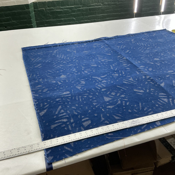 Abstract Design in Cobalt Blue | Velvet Upholstery Fabric | Heavy Weight | 54" Wide | By the Yard