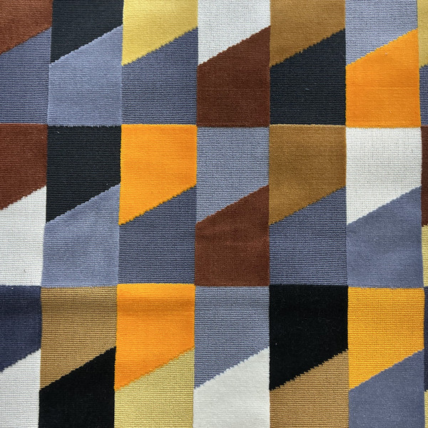 Lucio in Flint | Upholstery Fabric | Geometric in Orange / Grey / Brown | Emanuela Frattini Magnussen | Heavy Weight | 54" Wide | BTY