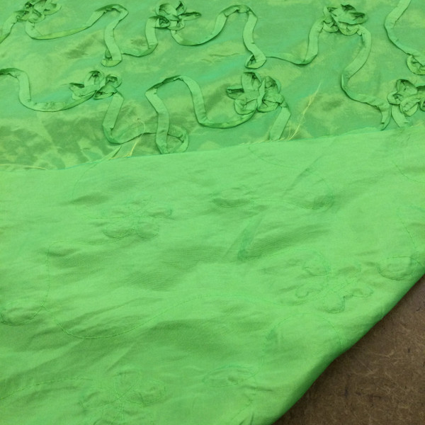 3 Yard Piece of Lime Green 3D Ribbon Taffeta Fabric | Special Occasion | Apparel | 58" Wide |  Sold by the Yard