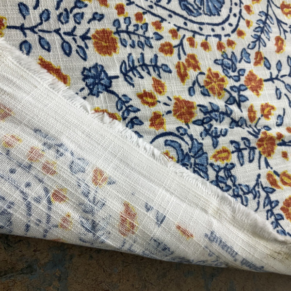 1 Yard Piece of Duralee DE42511 Busun Slub Duck Blue | Lightweight Duck Fabric | Home Decor Fabric | 54" Wide