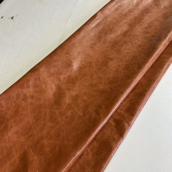 Distressed Saddle Brown Top Grain Premium Leather Hide | Chrome Tanned | 40+ Square Feet | .9 mm / 2.3 Ounce | Upholstery Leather