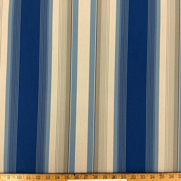 Recacril Valdespina Stripe R-969 Blue / Grey | Waterproof Awning & Marine Canvas | 100% Solution Dyed Acrylic | 47" Wide | By the Yard