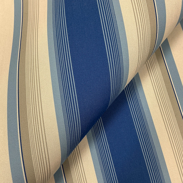 Recacril Valdespina Stripe R-969 Blue / Grey | Waterproof Awning & Marine Canvas | 100% Solution Dyed Acrylic | 47" Wide | By the Yard