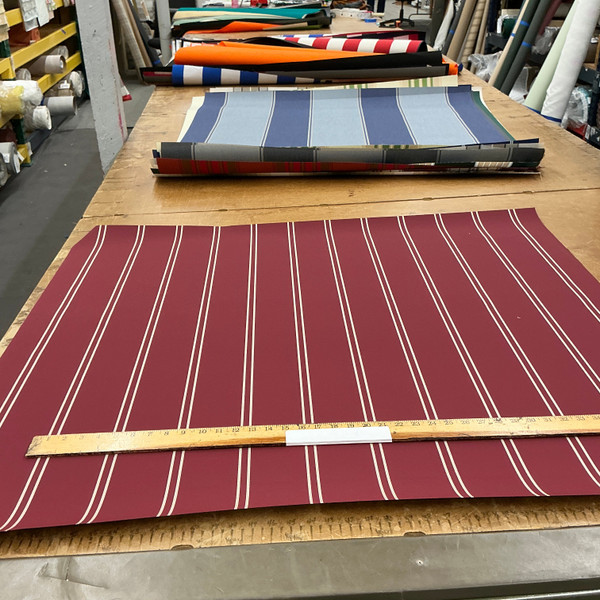 Recacril Yecla Stripe R-701 Denim Blue / Grey  | Waterproof Awning & Marine Canvas | 100% Solution Dyed Acrylic | 47" Wide | By the Yard