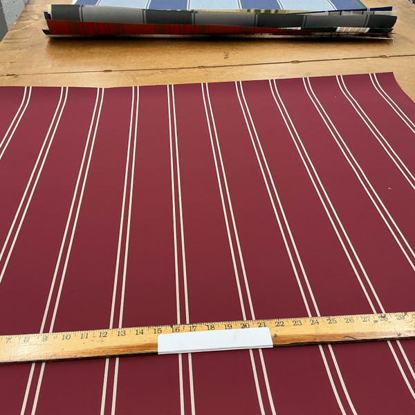 Recacril Yecla Stripe R-701 Denim Blue / Grey  | Waterproof Awning & Marine Canvas | 100% Solution Dyed Acrylic | 47" Wide | By the Yard