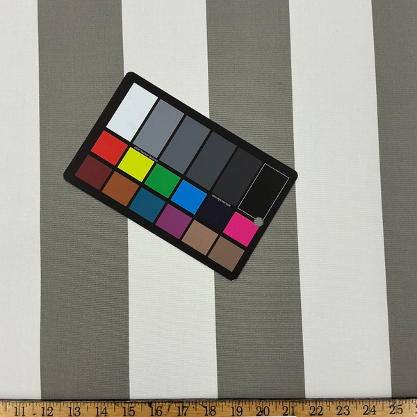 Recacril White Grey Stripe R-061 | Waterproof Awning & Marine Canvas | 100% Solution Dyed Acrylic | 47" Wide | By the Yard