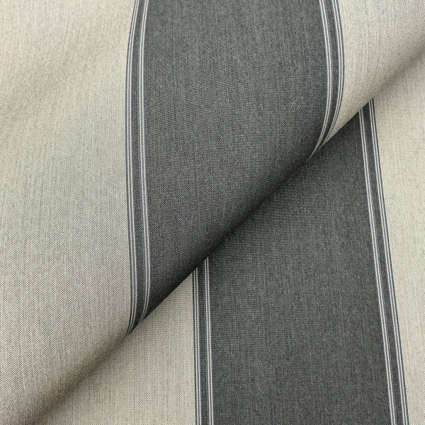 Recacril Cabriel Stripe R-349 Grey / Beige | Waterproof Awning & Marine Canvas | 100% Solution Dyed Acrylic | 47" Wide | By the Yard