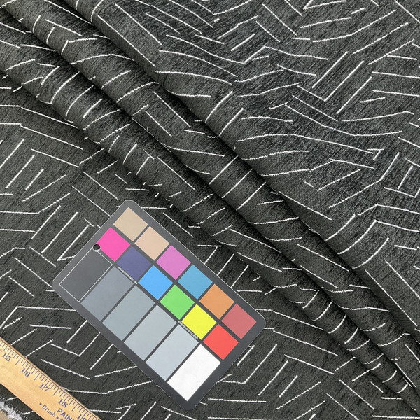 1.5 Yard Piece of PKL Studio Dashboard Woven Chenille Tuxedo | Heavyweight Woven, Chenille Fabric | Home Decor Fabric | 54" Wide