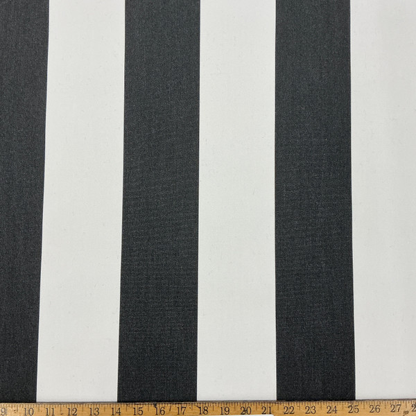 1.5 Yard Piece of Recacril Black and White Stripe | Waterproof Awning & Marine Canvas | 100% Solution Dyed Acrylic | 60" Wide | By the Yard
