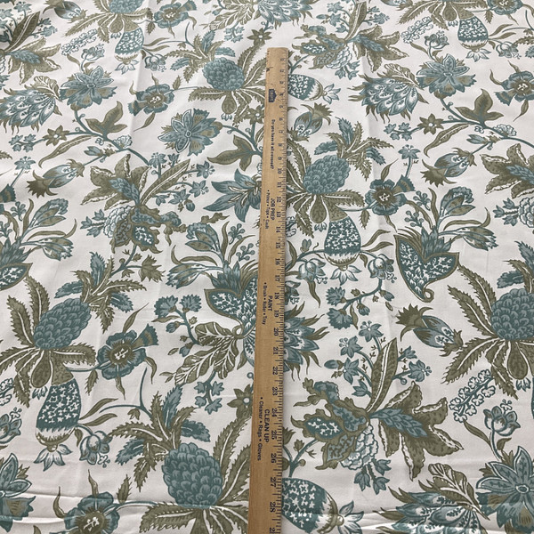 1.5 Yard Piece of STOF France Malaca Sateen Duck Celadon | Medium Weight Duck, Sateen Fabric | Home Decor Fabric | 55" Wide