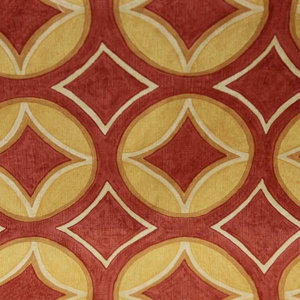 Celerie Kemble Geometric Orange Drapery & Curtain Fabric By The Yard