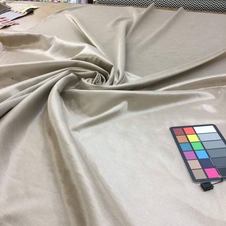 Shiny Mottled Tan Drapery / Upholstery Fabric | 54" wide | By the Yard