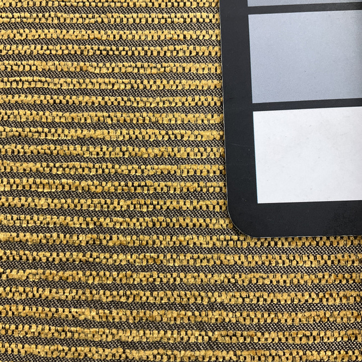 Gold and Black Two-toned Stripes Upholstery Fabric | 54" wide | By the Yard
