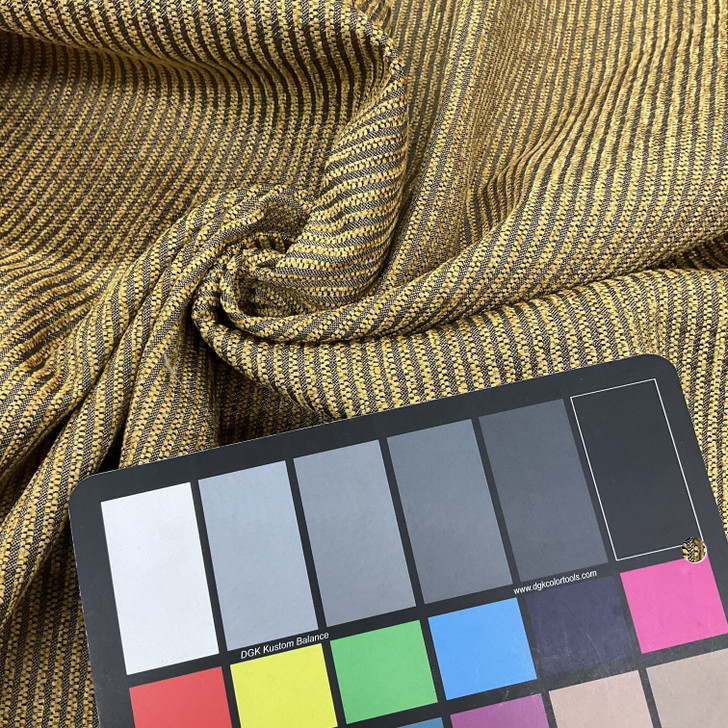 Gold and Black Two-toned Stripes Upholstery Fabric | 54" wide | By the Yard