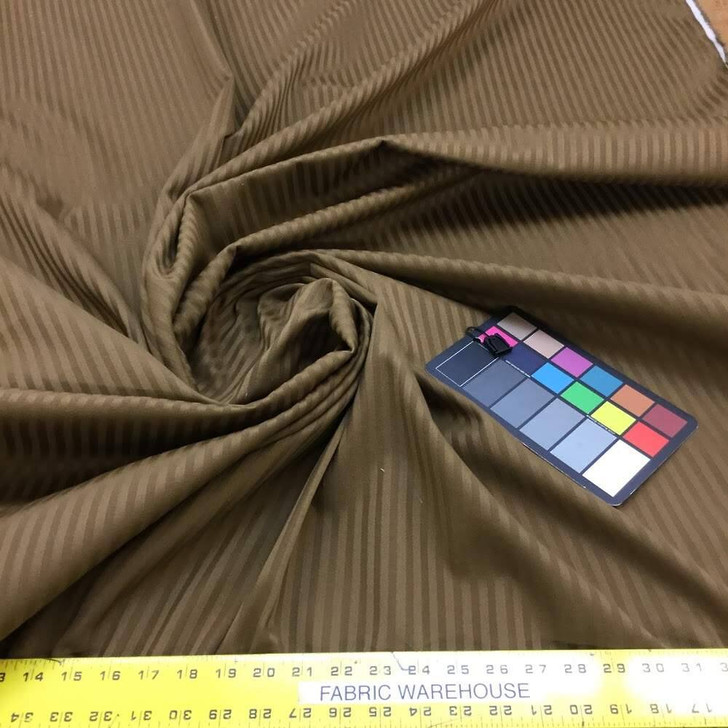 Classic Chocolate Brown Tone-on-Tone Stripes Upholstery Fabric | 54"W | BTY