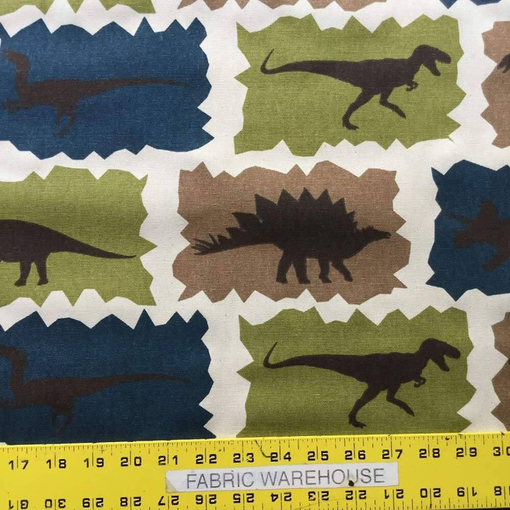 Dinosaur Safari Upholstery / Drapery Fabric | 54" Wide | By the Yard | Durable
