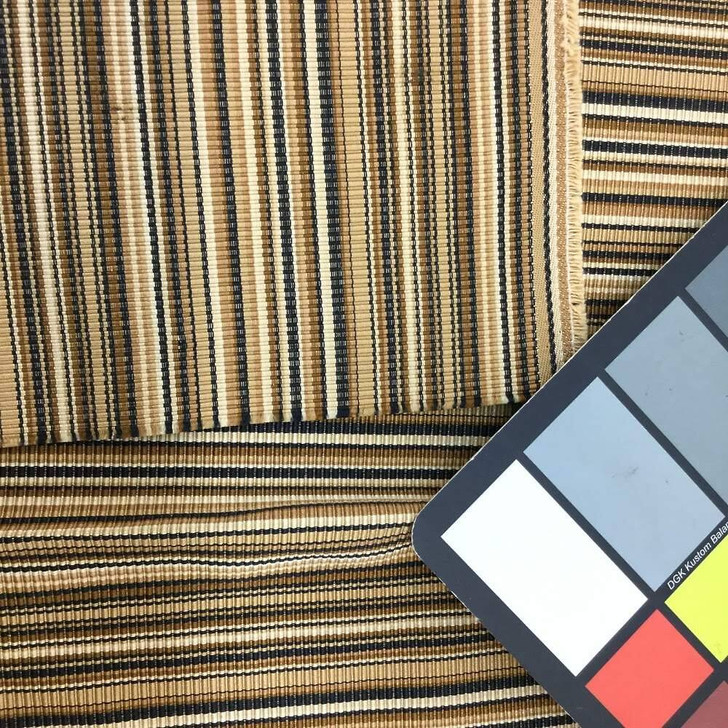 Vertical Black and Tan Stripes | Upholstery Fabric | 54 Wide | By the Yard