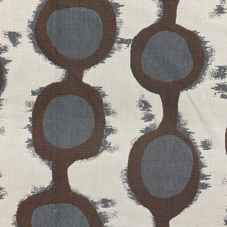 Geometric Circles | Brown / Gray / Beige | Upholstery Fabric | 54 Wide | BTY