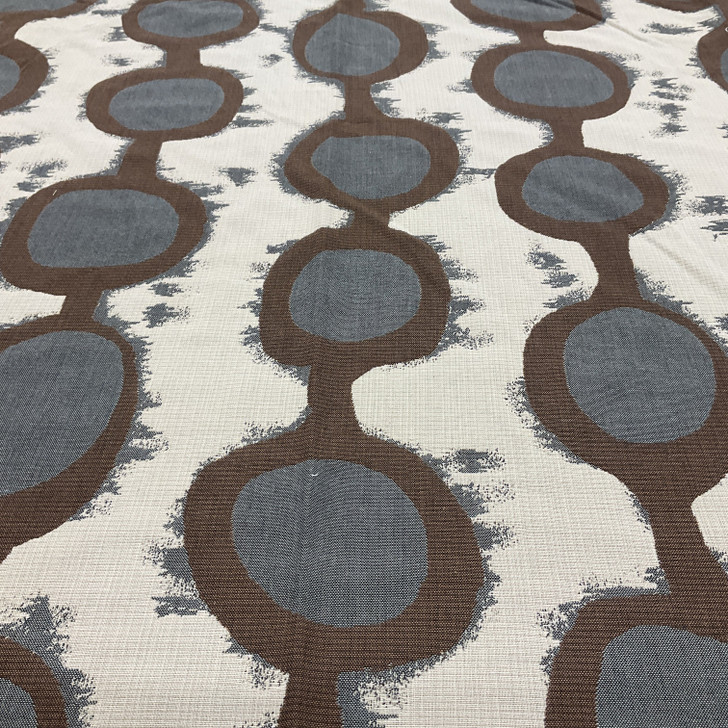Geometric Circles | Brown / Gray / Beige | Upholstery Fabric | 54 Wide | BTY