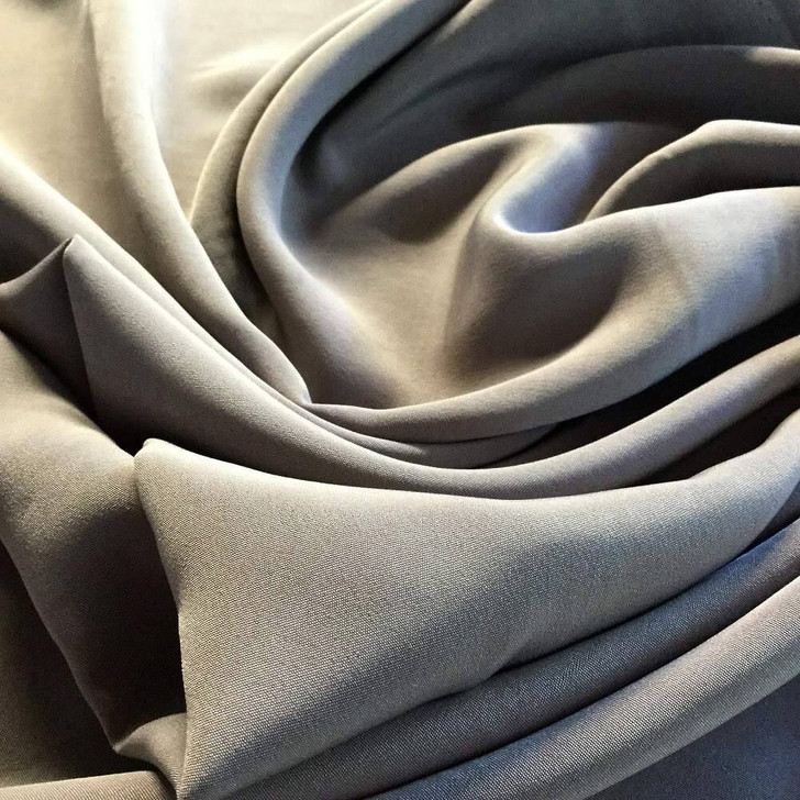 Taupe Grey Polyester Silky Solid Fabric | Lightweight Apparel | Lining |  By The Yard | 46 inch Wide