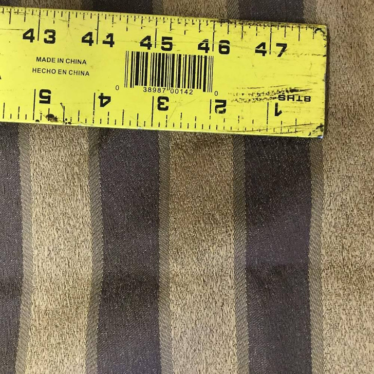 Horizontal Brown and Tan Stripes | Slipcover / Drapery Fabric | 54 Wide | BTY