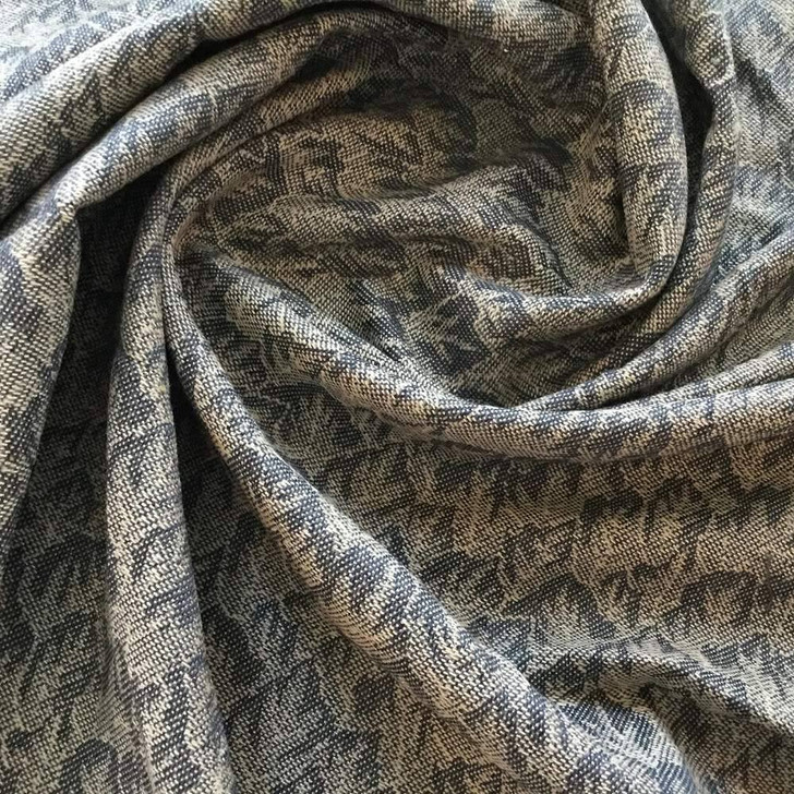 Mottled Navy Blue and White | Upholstery / Drapery Fabric | 57 W | By the Yard