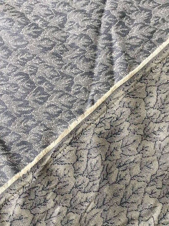 Mottled Navy Blue and White | Upholstery / Drapery Fabric | 57 W | By the Yard