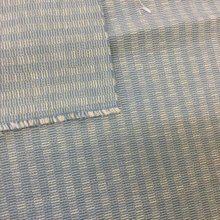 Blue and White Subtle Stripes | Upholstery Fabric | 58 W | By the Yard | Durable