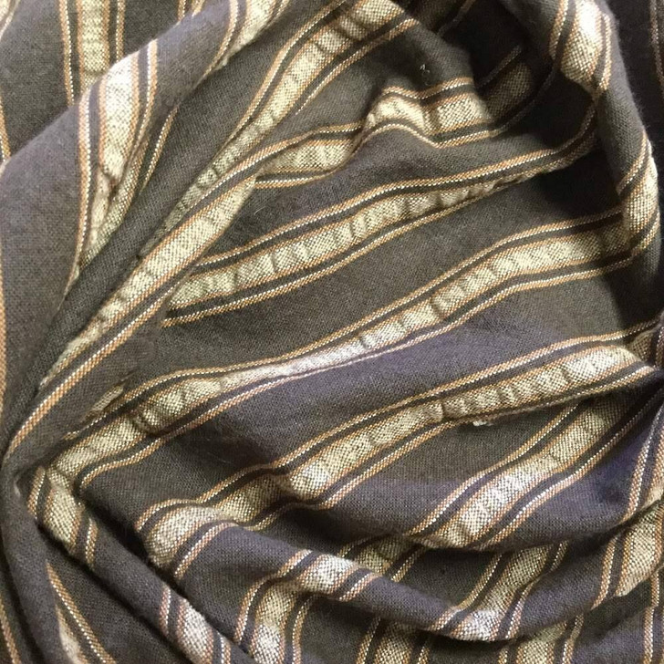Brown and Tan Vertical Stripes | Slipcover / Upholstery Fabric | 54 W | BTY
