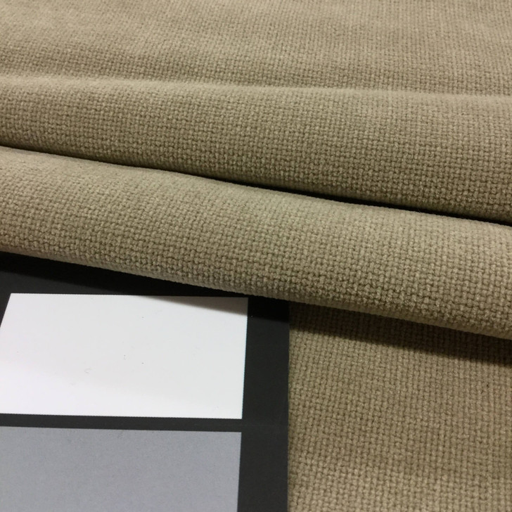 Tan Low-Pile Chenille | Upholstery Fabric | 55 Wide | By the Yard | Super Soft