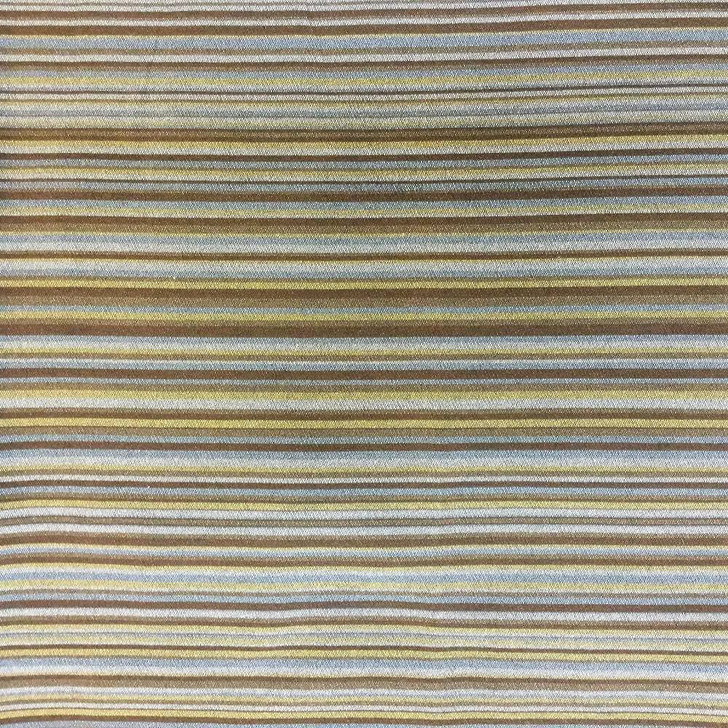 Horizontal Thin Stripes in Brown, Gray, Tan | Upholstery Fabric | 59 Wide | BTY